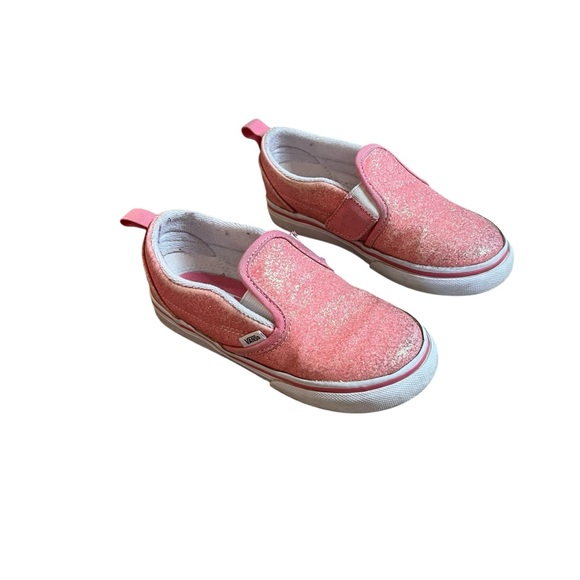Vans Toddler Girl Size 10 Orange Glitter Sneakers - Picture 1 of 12